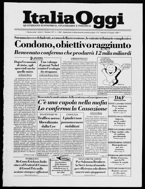 Italia oggi : quotidiano di economia finanza e politica